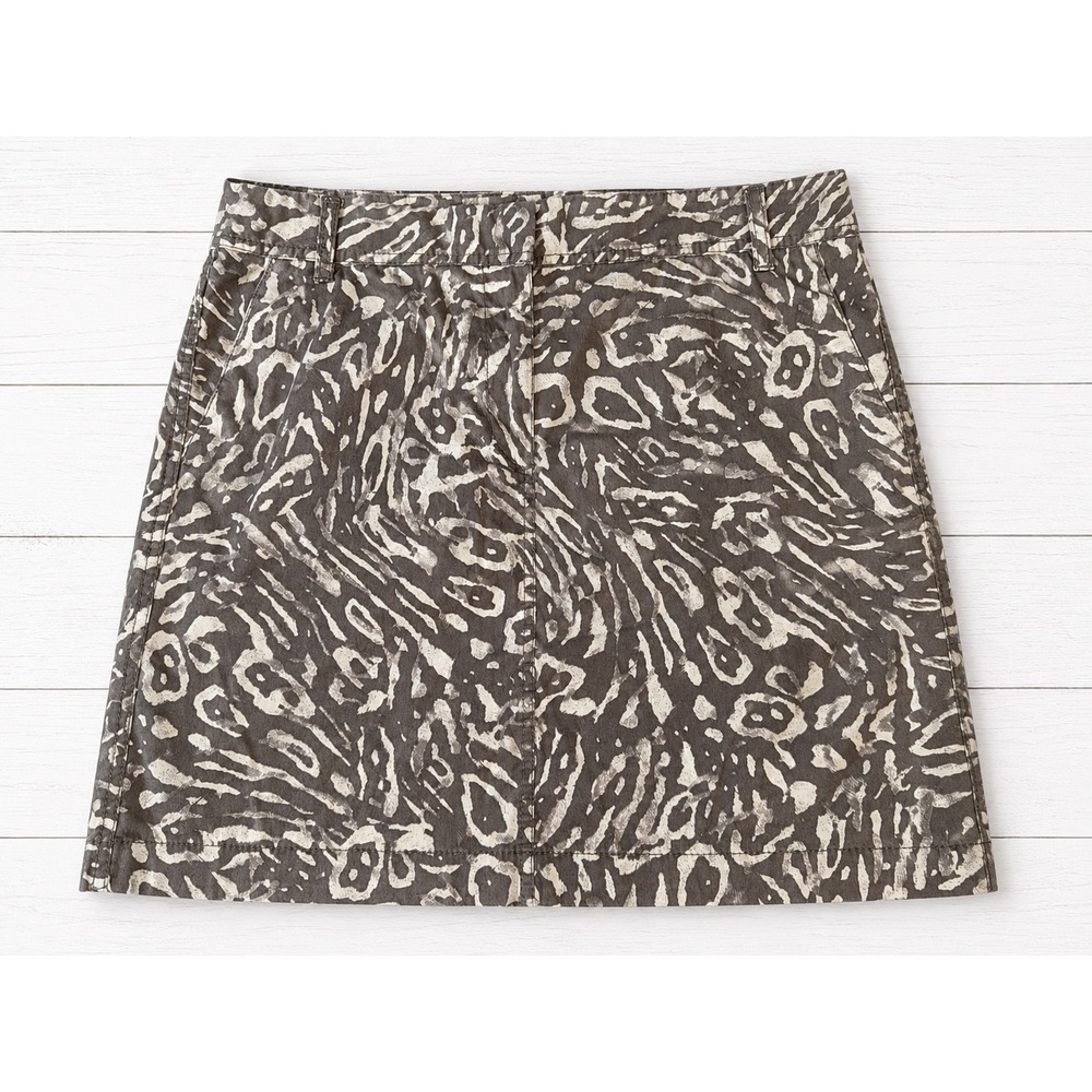 Ann Taylor LOFT Brown Animal Print Mini Skirt Size 6 Leopard Safari Office Chic